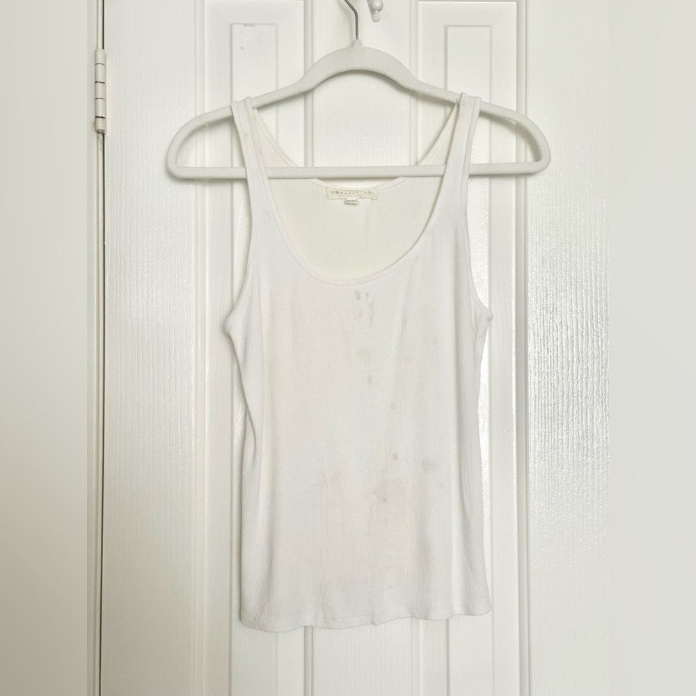Love stitch white ribs tank top size medium